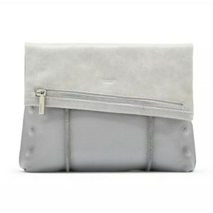 HAMMITT VIP E Drizzle Gray Clutch Convertible Detachable Strap Crossbody Purse